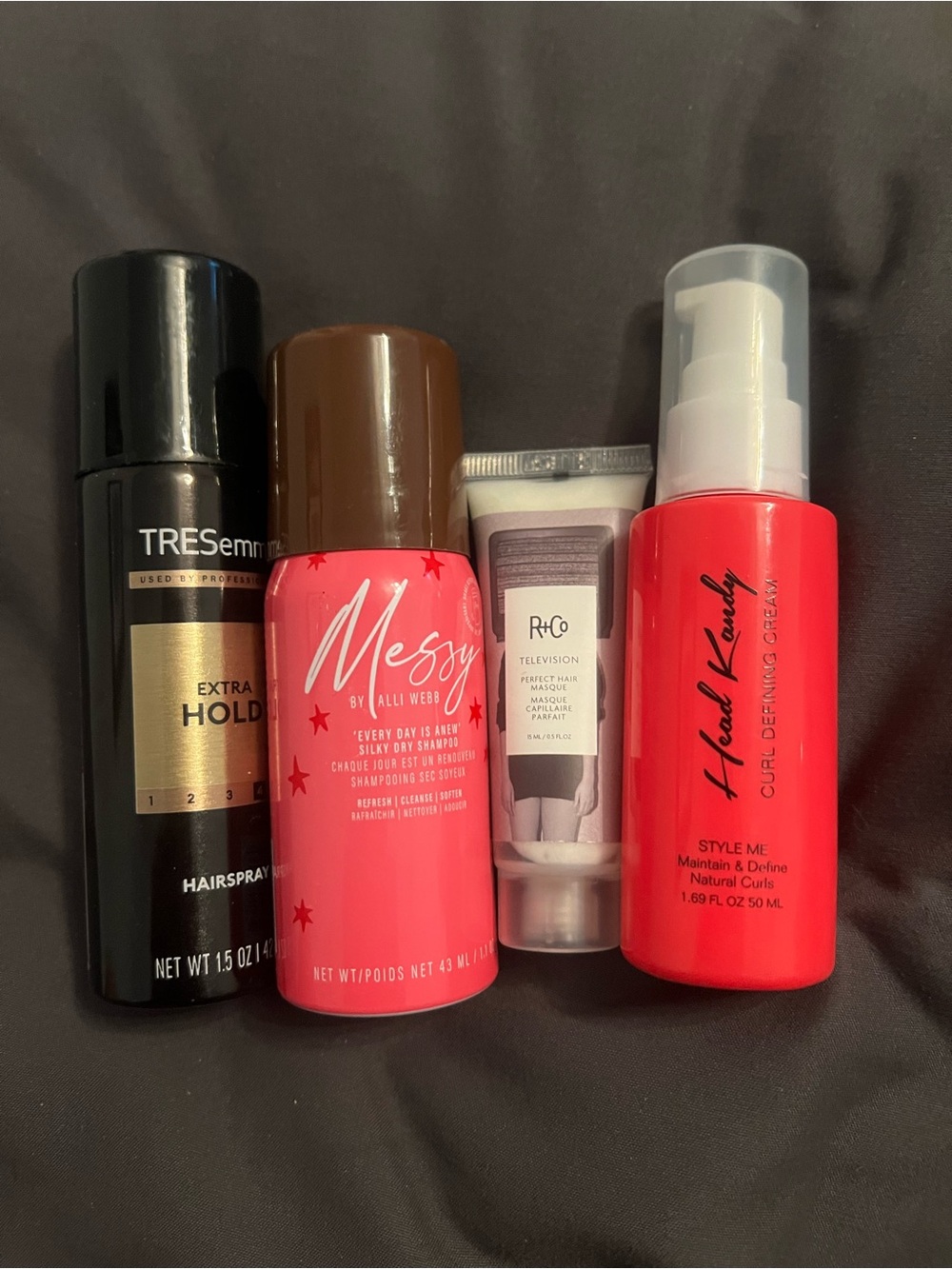 4 Piece Travel Haircare Bundle R+Co Head Kandy Alli Webb TRESemme